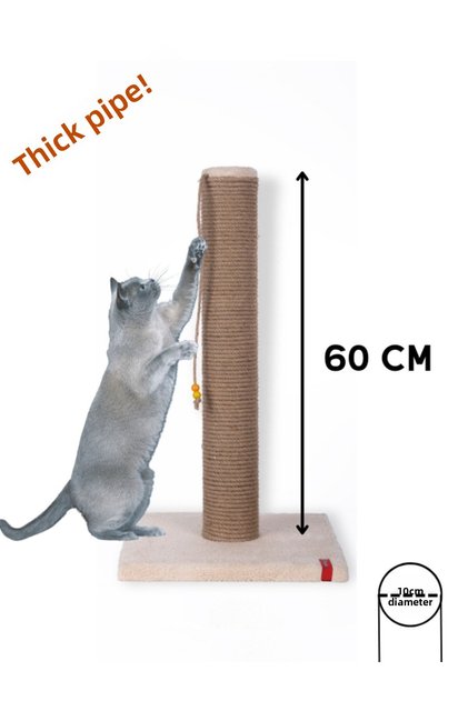60cm Thick Tubular Giant Scratching Board with Catnip Cream Cushion Surface