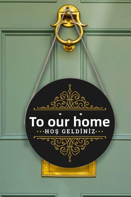 Welcome to Our Home Door Wall Ornament Model, Wooden Round String Decorative Home Door Painting