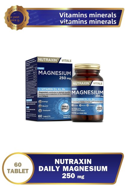 Magnesium Daily Energy 250 Mg 60 Tablets - Magnesium, D3, K2, B6