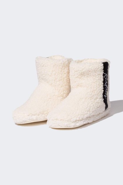 Plüsch-Heimstiefel für Damen mit flacher Sohle 3165225