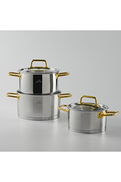 Jumbo Assos Midi 3'lü Titanyum Gold Tencere Seti - Fiyatı, Yorumları