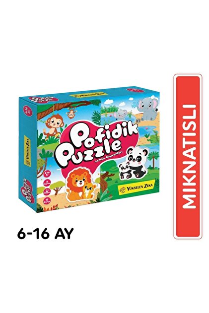 yükselen zeka 6-16 Ay İlk Pofidik Magnet Puzzle - Orman Hayvanları