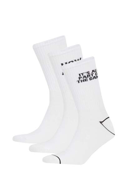 Men's 3-Pack Cotton Printed Long Socks T7289Azns