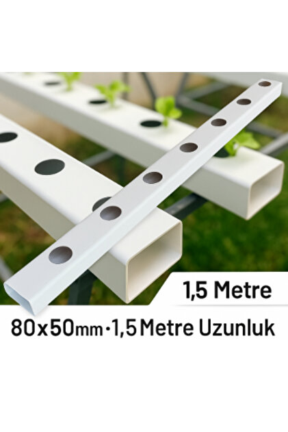 Topraksız Market NFT Kanal Kare Boru – 80x50 mm | 1,5 m – 3 Adet