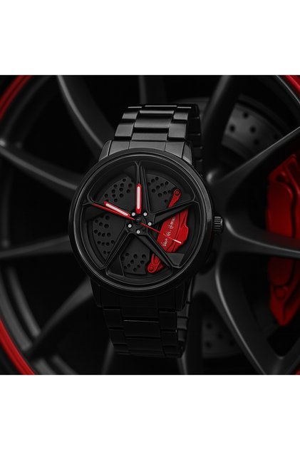 Steel Inner Dial Rotating Rim Sports Car Model Men's Wrist Watch