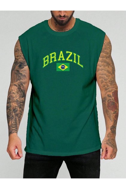 Brazilia Printed Sleeveless T-Shirt