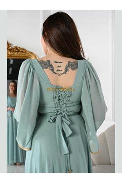 sachin and babi light blue dress Leely Women Mint Green Chiffon Maxi Bridesmaid Dress with Ruffles Sheath  Spaghetti Straps Ruched Criss Cross