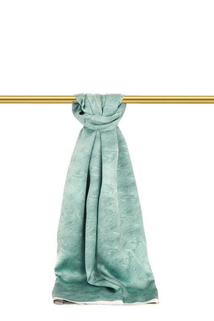 Mint Brush Pattern Silk Shawl
