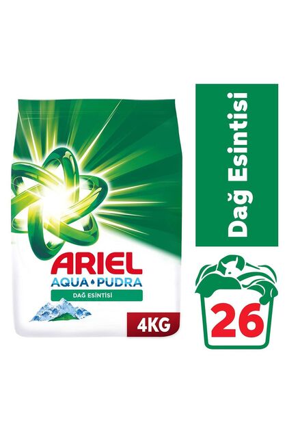 Ariel Aqua Pudra 4 kg Dağ Esintisi Beyazlar için Toz Deterjan