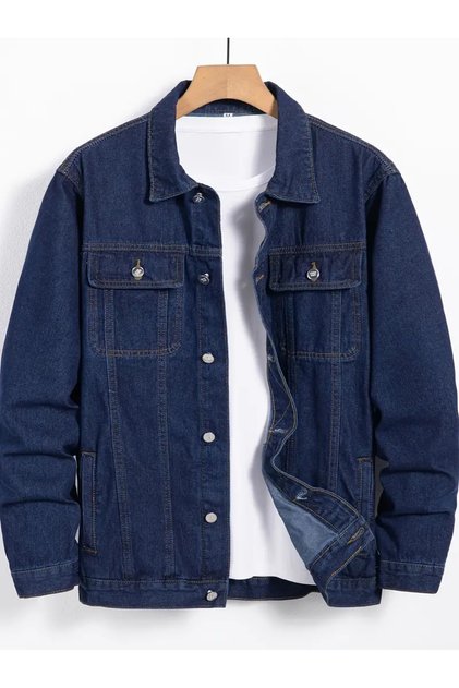 Erkek Lacivert Slim Fit Kot Ceket