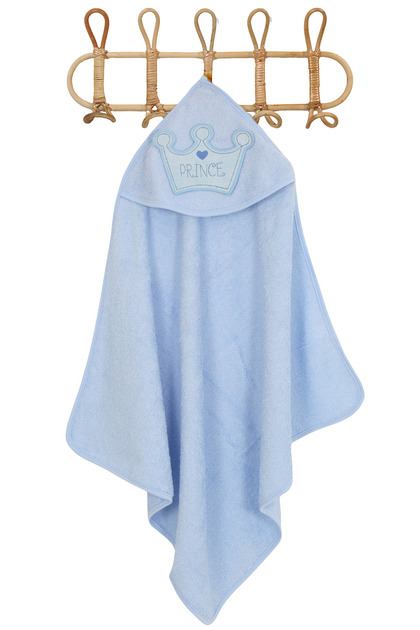100% Cotton Newborn Baby Swaddle Embroidered Bath Towel Blue