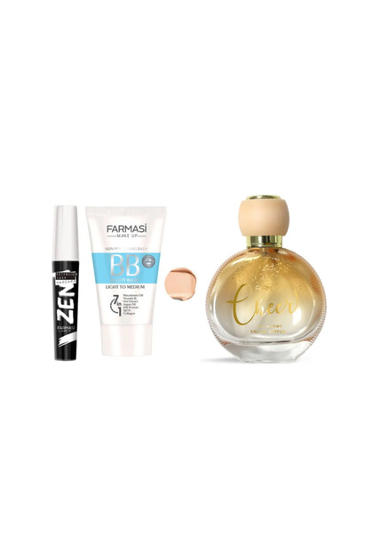 Makyaj ve Parfüm Seti - Maskara & BB Krem Açıktan Ortaya & Cheer Edp 50 ml Kadın Parfümü
