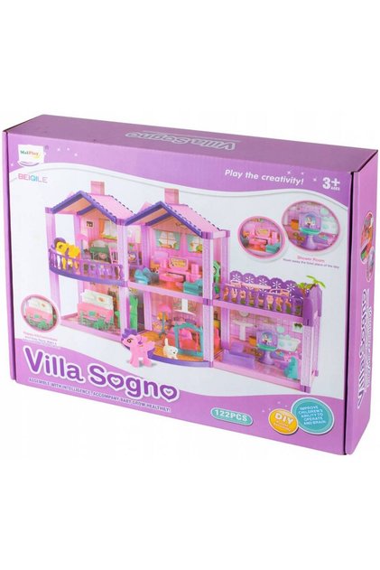 Къща за кукли Villa Ponies Malplay, 3 спални, кухня, баня и тераса