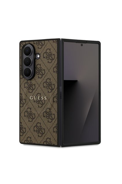 Galaxy Z Fold 7 Compatible Case Licensed M-Safe Featured 4g Pattern Text Logo Cover Brown