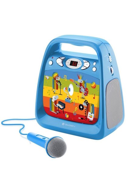 CD плейър с Bluetooth и караоке функция DECKO, USB, MP3, микрофон, син