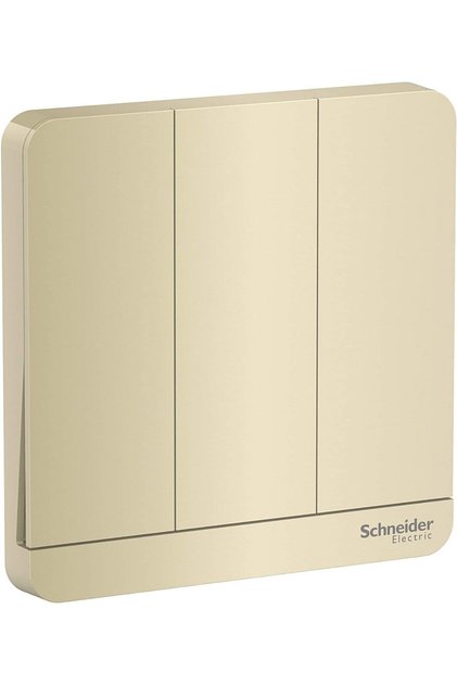 E8333L1_WG AvatarOn Gold - 1-way plate switch 3 gang - 16AX - Gold