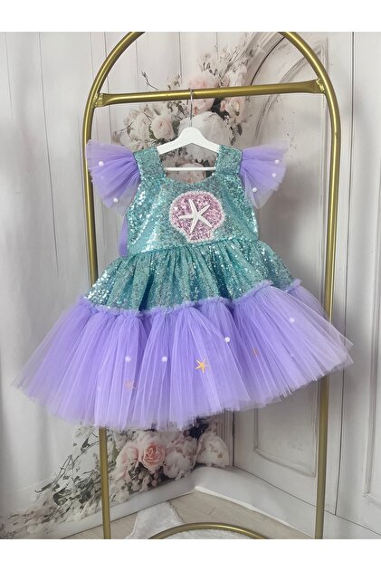 HOB Mermaid Concept Sequined Girl Dress Birthday Custom Design- Trendyol