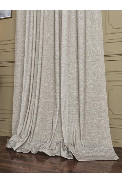 Linen Tulle Curtain Cream No Pleats No Ironing High Grammage