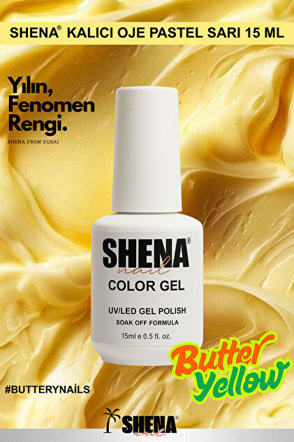 Kalıcı Oje 15 ml - Butter Yellow Tereyağ Sarısı - Uv/led Gel Polish | From Dubai