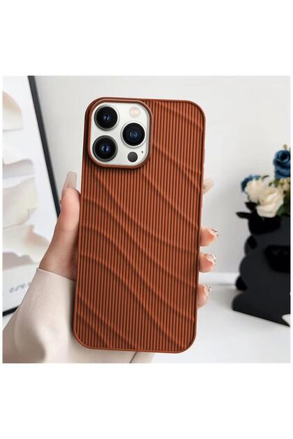 Apple iPhone 13 Pro Max Compatible Case Fine-Line Silicone Case Brown