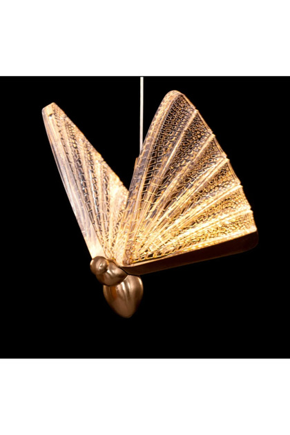 Lampă suspendată cu LED, Amelis S, 6W, 3000K (lumină caldă), corp din sticlă și metal, 14x14x17cm