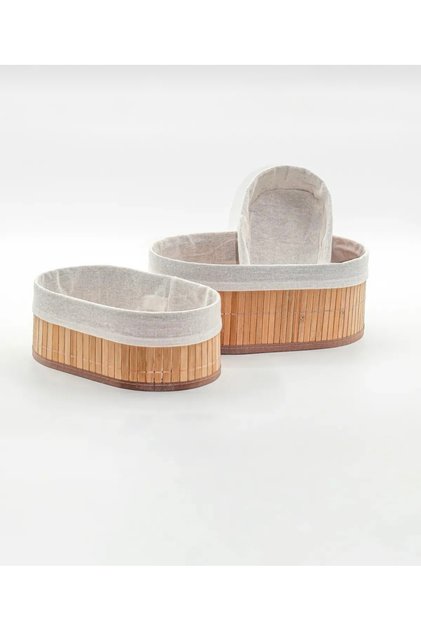 3-Piece Bamboo Lined Multi-Purpose Storage Box
