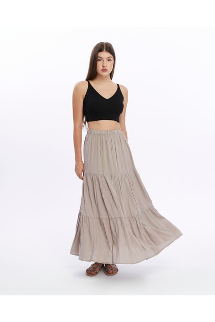 Beige Color Long Skirt