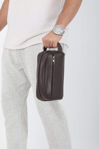 Hakiki Deri Lüks Model Büyük Boy Günlük Erkek El Çantası Tıraş Çantası Portföy&Clutch Bakım Çantası