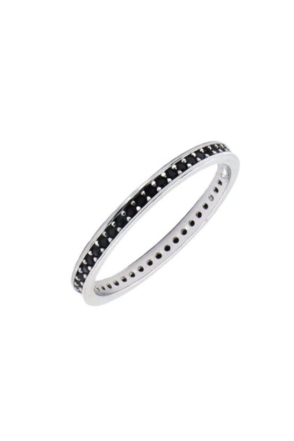 Inel Aur Alb 14k cu Pietre Negre 1.5 mm Eternity 6
