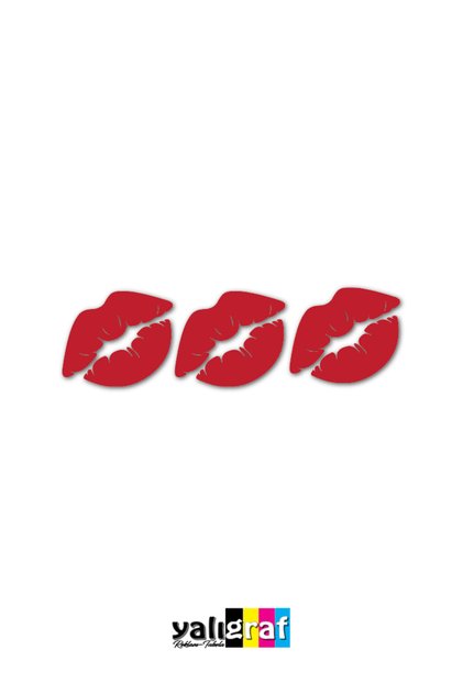 Kiss Sticker Lip Kiss Me Auto Sticker Set of 3