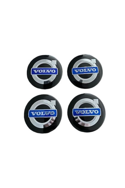Σετ 4 αυτοκόλλητα εμβλήματα Volvo από αλουμίνιο 56 mm για καπάκια τροχών