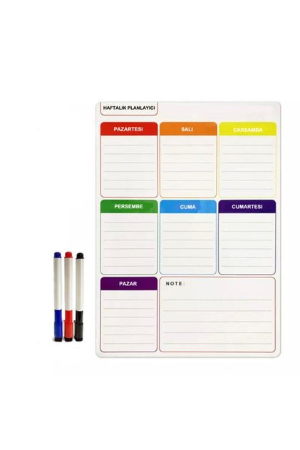 35X50 cm Weekly Magnet Planner, Erasable Magnet Writing Board Memo Board + 2 Pens