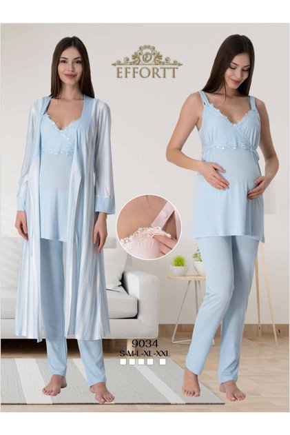 Maternity and Postpartum Pajama Set with Robe
