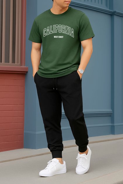 Unisex California West Coas Printed Top Bottom Tracksuit Set