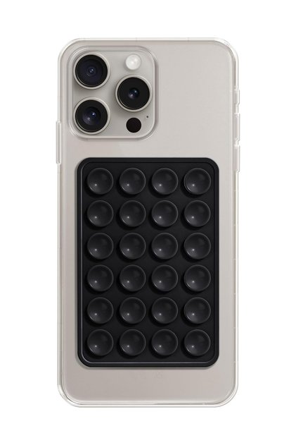 Vantuzlu Telefon Kılıfı Siyah Yapışkanlı Cep Telefonu Kılıfı Her Marka Modele Uyumlu Tutucu Kılıf