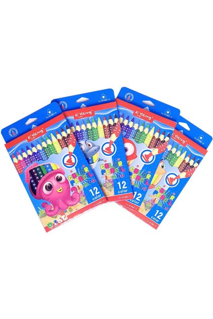 Creioane colorate groase jumbo Yalong, 12 buc