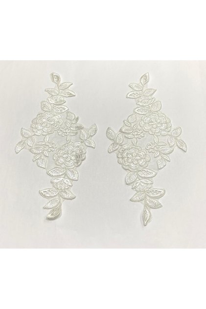 Guipure Applique / 2-Piece Guipure Applique / White Color