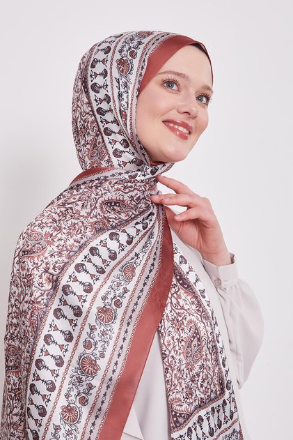 Tile Mini Flower Indian Silk Shawl