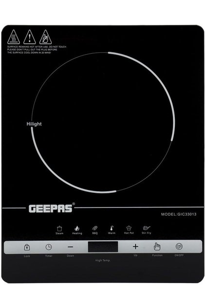 Geepas 4 Digit LED Display Digital Infrared Cooker, GIC33013 | 8 Temperature Settings | 3hrs Programmable Timer | 2000W Ceramic Heating Element