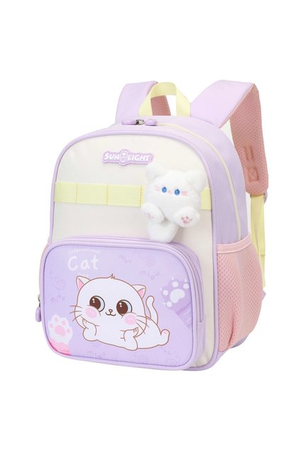 Premium 12-inch Light Weight School Backpack Cute Kitten Cartoon Bag for Girls, SE22248