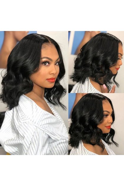 New Black Wavy Wig - Medium-Length