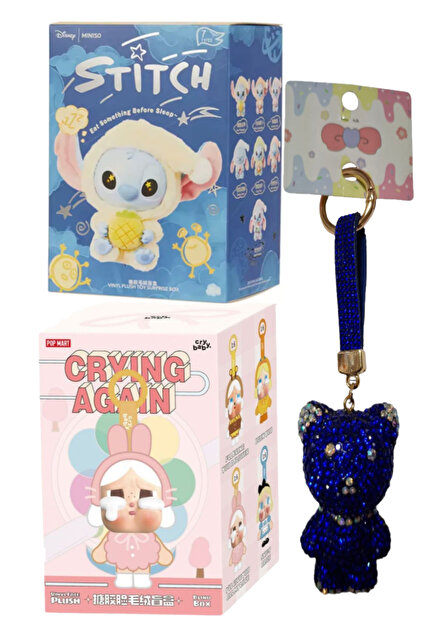 CRYBABY ３点セット Pofika Stitch Koala Peluş Labubu + Crying Again Cry Baby Labubu +