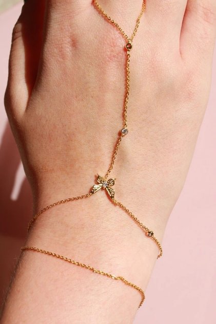 Elegant Stone Shahmeran with Steel Butterfly