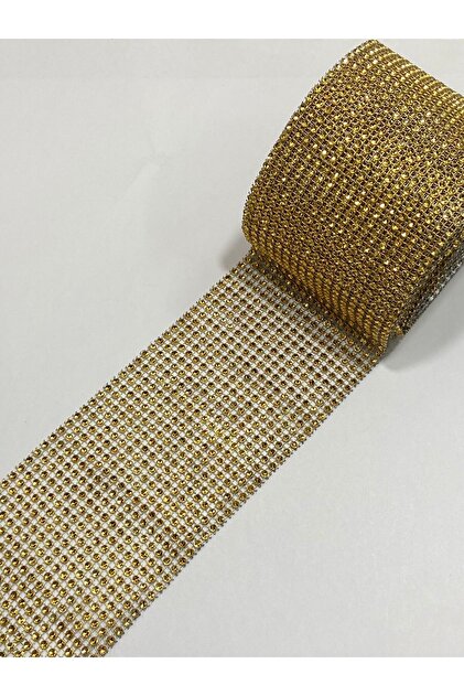 Plastic Shiny Strip / 18 Rows / 1 Meter Gold
