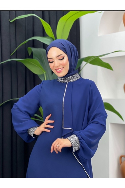 Krep elbise modeli