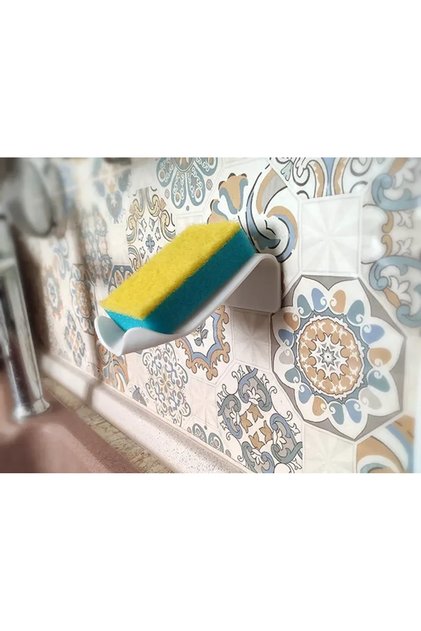 حامل إسفنجة وصابون مثبت على الحائط، منظم للحمام والمطبخ
