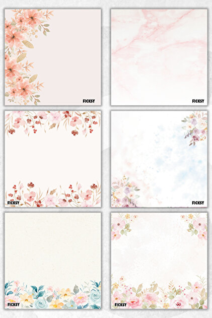 Flower Notepad - 9*9 cm Size - 50 Sheets - Notepad - Memo Pad - Unlined Note Paper - to Do List