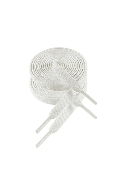 Set de 2 șireturi plate din bumbac, 100 cm, albe
