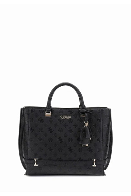 Guess Usa Zarela Logo-debossed Tote Bag In Black