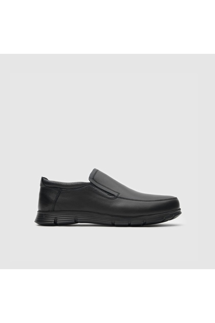 Erkek Siyah Açma Hakiki Deri Comfort Ayakkabı [TG052239]